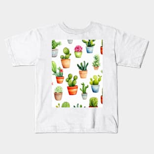 Quirky Cactus Delights: Adorable Summer Succulents Kids T-Shirt